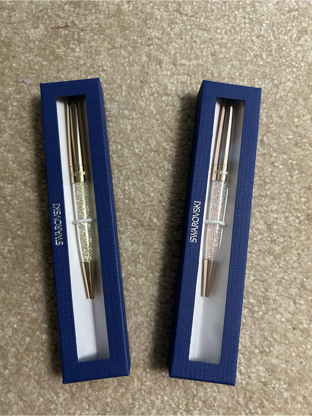 Swarovski Crystal Ballpoint Pens in Gold and Rose Gold Tones